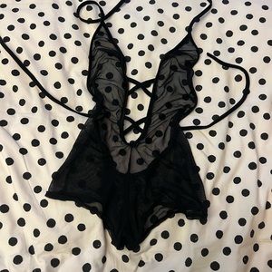 All mesh black bodysuit